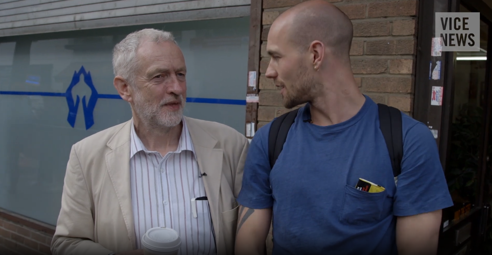 Ben Ferguson interviewing Jeremy Corbyn in the Vice documentary The Outsider.